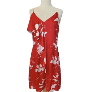 Red Dress By Chelsea 28 Size XL Sleeveless Floral Knee Length NEW